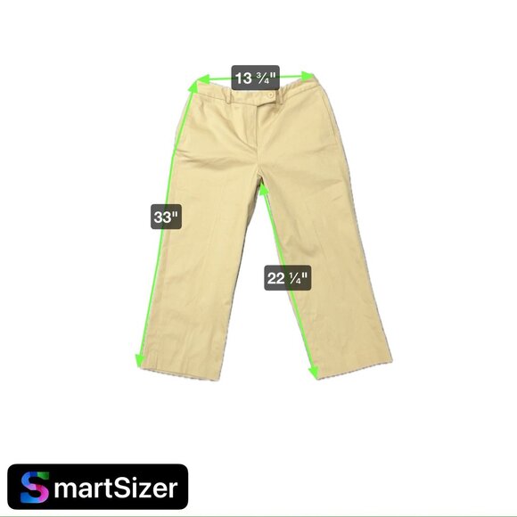 Larry Levine Womens Stretch Khaki Wide Leg Cropped Pants Size 8 - Picture 6 of 8